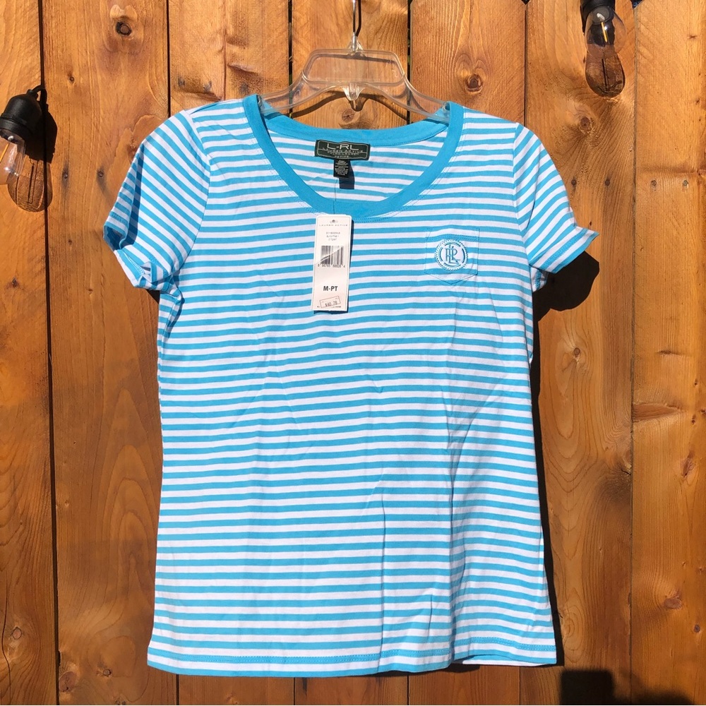 Brand new ! Lauren Active blue striped shirt